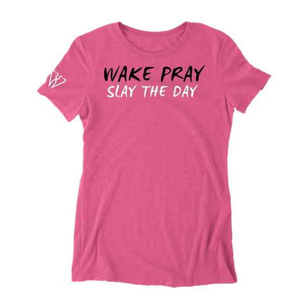 Wake Pray Slay The Day - Women's Fitted T-Shirt